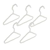 VALICLUD 5 Stück Kleine und Haustierkleiderbügel aus Kunststoff mit Perlendekor 20cm Weiß rutschfest Platzsparend für Babykleidung und Haustiermäntel