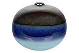 Adda Home Blumenvase, Keramik, Blau, Gold, 23 x 23 x 20 cm