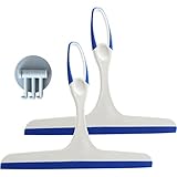 2 x Fensterabzieher Glasreiniger, Duschabzieher, Duschreiniger, Fensterreiniger für Autos, Badezimmer und Küche (blau)