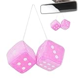 Fuzzy-Würfel fürs Auto – Auto-Rückspiegel-Plüschwürfel | Weicher und Flauschiger Auto-Charm-Innenornament für Limousine, LKW, SUV zum Aufhängen