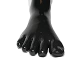Rubberfashion Latex Zehensocke lang - extra dicke - Latex Zehen Socken wadenlang - Latex Strümpfe für Damen und Herren schwarz 0.8mm L