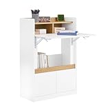 SoBuy Schreibtisch klappbar Computertisch mit Ablagen Klapptisch Arbeitstisch Bürotisch für Homeoffice Wandtisch Laptoptisch BHT ca. 63x93x67cm Weißnatur FWT109-WN