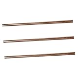 TOYZFRIENDY 3 Paar Lange Essstäbchen aus Natürlichem Holz Hitzebeständig für Kochen Braten Hot Pot und Nudeln Wiederverwendbar Geeignet für Haushalt und Restaurant