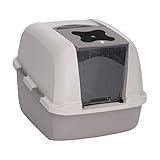 Catit Jumbo Katzentoilette mit Abdeckung, Grau