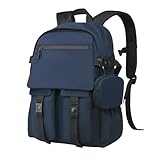 Gyios Rucksack Fode Herren Simple Großer Kapazität Laptop -Fach Mehrere Taschen, Die Für Schüler Und Reisen Geeignet Sind-blau Mit Kleiner Tasche