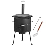 BBQ-Toro Gusseisen Kazan mit Kazan Ofen Ø 39,5 cm | 16 L Gusstopf mit Deckel, Gusseisentopf | Gulaschkessel, Feuerkessel, Outdoor Ofen | Feuer-Ofen, Eintopfofen, Feuerstelle, Außenküche, Utschak