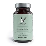 Balanced Vitality Mönchspfeffer – 4:1 Extrakt aus Original Vitex Agnus Castus – die Heilpflanze für PMS, Menstruationsbeschwerden – laborgeprüft - 240 vegane Kapseln für 8 Monate – Made in Germany