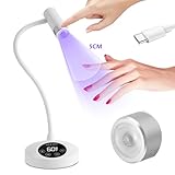 SAVILAND Schwanenhalslampe U V für Gel X Nägel: Auto-Touch-Schalter U V Nagellampe 5S Schnell trocknende LED-Flash-Cure-Lampe 2W Wiederaufladbares Gel X Lampe 3 Timer Einstellung 360° Einstellbare