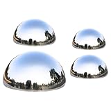 BESPORTBLE 4 StüCk Edelstahl Gartenkugel Set - Reflektierende Halbkugel Gartenspiegel, Elegante Garten Dekoration Mit HochgläNzender OberfläChe FüR Und Stil