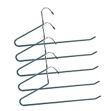 OFFSCH 5st Rutschfester Hosenbügel Typ z Rockbügel Rutschfester Hosen-Organizer Hemdenbügel Hosenclips Aufhänger Multifunktionaler Hosenständer Hosenträger Kleiderbügel Tauchen Dark Green