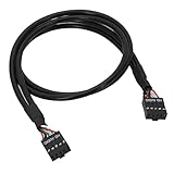 Fangxuee USB 9-Pin-Buchse auf Buchse-Adapterkabel USB2.0 9-Pin-Verbindungskabel Isoliertes Kabel Computer-Motherboard HD-Audiokabel