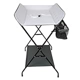 Homewell Tragbarer Wickeltisch, faltbar, mit Aufbewahrungshalterung, stabiler und sicherer Wickeltisch für Schlafzimmer, Wohnzimmer und Esszimmer, 79 x 55,5 x 96 cm (ohne Rollen)