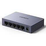 UGREEN 5 Port Gigabit Web Managed Switch Gigabit LAN Switch (Plug-and-Play, VLAN, QoS, Link-Aggregation, IGMP-Snooping, energieeffizient, Robustes Metallgehäuse)
