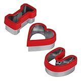 CIYODO 3 Stück Edelstahl Ausstechform Herzform Sandwich Keksform für Selbstgemacht Backen Valentinstag Kuchenform