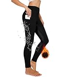 Winter Reitleggings Damen Vollbesatz Thermo Reithose Damen Fleece Gefüttert Wasserdicht mit Handytasche Gürtelschlaufen Schwarz XL