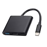 HCUSR 3 in 1 Typ C zu HDMI Docking Station USB Hub Multiport Adapter AV Converter mit 4KHDMI Ausgang, 100W PD, USB A 3.0 Port Hub Dongle Docking Station für Laptop PC Tablets (schwarz)