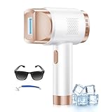 Enthaarungsgerät mit 21J Max Energie, Hair Removal Gerät 9 Stufen Eis Funktion, Auto Blitz, 600-1200nm Rotlicht, LCD Anzeige, für Beine Achseln Arme Bikinizone Gesicht