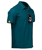 JACKETOWN Poloshirts Herren Kurzarm Atmungsaktives Schnelltrocknend Poloshirts Männer Sommer Knopfleiste T-Shirts Männer Casual Sport Shirt Basic Regular Fit Golf Polo Hemd(Dunkles Türkisblau-L)