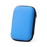 Festplattentasche Festplatten Case HDD Case Für 2,5 Zoll Festplatten und SSD, Stoßfest Hart Hülle Organizer für Tragbar SDD Externe Festplattentaschen, Reise Zubehör Organizer Etui Case -Blau