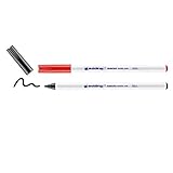 edding 4600 Textilstift - schwarz, rot - 2 Stück - Rundspitze 1 mm - Textilstifte waschmaschinenfest (60 °C) zum Stoff bemalen - Stoffmalstift