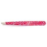 nippes KOSMOS Kosmetik-Pinzette Pink | Schräge Spitze | Edelstahl | Bunt Lackiert | 9 cm lang | Feine Pinzette | Pinzette Augenbrauen zupfen