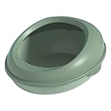 MagiDeal Halboffene Katzentoilette, leicht zu reinigende Toilette für kleine Tiere, Kitty, Erwachsene Katzen, GRÜN