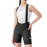 ROCKBROS TVI Radsport Trägerhose für Damen Sommer, Fahrradhose Kurz Gepolstert Bib Shorts Mit Tasche Schnell Trocknende Stoßfeste Radlerhose Träger für Rennrad MTB