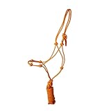 JF-Reitsport Knotenhalfter-Set mit 4 Knoten, Seilhalfter mit 280 cm Führstrick, Größe Full, (Orange)