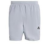 adidas Men's TECH Essentials Workout 3 Stripes Shorts, Halo Silver, S 7 inch