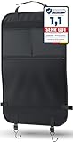 LIONSTRONG® Auto Organizer Kinder Rücksitz schwarz [WASSERDICHT] - Rückenlehnenschutz Auto Kinder universell kompatibel - Autositz Organizer - Sitzschutz Auto Rückenlehne - große Tasche