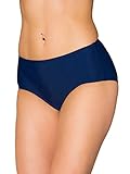 Aquarti Damen Bikinihose mit Mittelhohem Bund, Farbe: Dunkelblau, Größe: 42