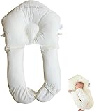 QJDFLL Baby Seitenlagerungskissen, Baby Kissen, Kopfstützkissen gegen Plattkopf, Verstellbare Lagerungshilfe für Kopf und Körper, Abnehmbar und Waschbar