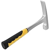 ZOENHOU Geologischer Hammer mit Griff, 600 g Spitzer Geologischer Erkundungshammer, 30 cm Kohlenstoffstahl Duckbill Hammer, Ziegelhammer für Felsbohrungen und Mauerwerk