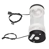 AMONIDA Wasserkühltank, Acryl-Wassertank, Temperaturanzeige, Digitaler Bildschirm, Einfache Installation, 200 Ml, RGB-Computer-Beleuchtungseffekte für PC (Schwarz-rote Temperaturanzeige)