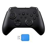 ShanWan Wireless Controller für Windows- PC, Android, iPhone, Android, Switch, Steam, Gamepad 2.4G Bluetooth Controller with Hall Effect Trigger,Turbo,Rumble Vibration (Schwarz)