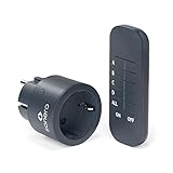 Sonero Set mit 2300 Watt Funksteckdosen | 1 x Fernbedienungssteckdose | x Fernbedienung | x CR2032 Batterie, 3 V DC, anthrazit, S-RCS111, 1er Set