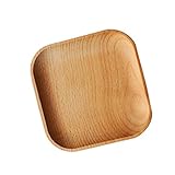 COLLBATH Quadratische Holzplatte Teller Palette Snack-tablett Untersetzer Für Couchtisch Catchall-Gericht Platten Tablette Becherhalter Hölzern