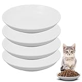 Galerie SV 4 Stück Futternapf Katze - Katzen Napfset - Katzennapf Keramik - Katzennapf ErhöHt - Napf Katze - Katzen Fressnapf - ErhöHter Futternapf - Weiss (No Pattern Match)