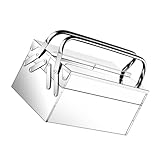HOMSFOU Kasten werkzeugkasten aus edelstahl Korb multi Draht Tür aufbewahrungsdose storage boxes für Werkzeuge zusammenklappbarer Werkzeugkoffer Rostfreier Stahl Silver