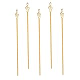 LABRIMP 5 Stück Edelstahl Grillspieße Flach 26cm Goldene Schaschlikspieße für Camping Lagerfeuer Grillabend Wiederverwendbare Bbq Spießgabeln