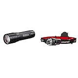 Ledlenser P7 Core Allround Taschenlampe LED, 450 Lumen, 4xAAA batteriebetrieben & H3.2 Stirnlampe LED, fokussierbar, schwenkbar, 120 Lumen, Leuchtweite 100 m, 3xAAA batteriebetrieben