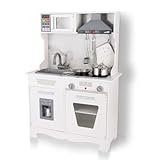 Holz Spiel Küche Set für Kinder Kleinkinder, Spielzeug Küche Geschenk für Jungen Mädchen, Alter 3+, Größe: 81x48x28cm