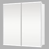 FOMAYKO Badezimmer-Wandschrank, platzsparender Aufbewahrungsschrank, 81,3 x 66 cm, Medizinschrank mit Doppelspiegeltür