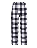 Arshiner Jungen Schlafanzughose Lang Kariert Pyjamahose Kinder Elastische Taille Freizeithose mit 2 Taschen Schlafanzüghosen für Jungen & Mädchen 11-12 Jahre