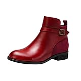 Stiefel für Motorradschuhe, Damenstiefel, zum Nähen, einfarbig, flach, mit Schuhen, Eigenschaften: breite Passform, rot, 39.5 EU