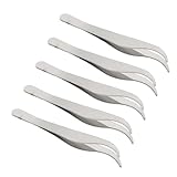 Kleine Pinzette Aus Edelstahl Geeignet Zum Haarezupfen Extraktion Feine Detailarbeit Augenbrauenzupfen 5-teilige Präzisionspinzette
