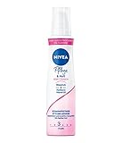 NIVEA Pflege & Halt Soft Touch Schaumfestiger (150 ml), pflegender Haarschaum mit Hitzeschutz, Panthenol & Vitamin B3, Haarfestiger für einen natürlich schönen Look (Haltestufe 3)