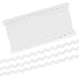 RIC Rac Trim, 5mm 25m Weiß Wellenförmige Geflochtene Borte Fransenbesatz Gewebte Spitze Zickzackband für Nähen Kleidung Kleid DIY Basteln Geschenkverpackung Hochzeit Party Dekoration