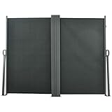 Outsunny Doppelrollo Seitenmarkise Sichtschutz, einziehbar, Maße: 6 x 1,6 m, Polyester, UV-Schutz, hohe Dichte, 180 g/m², Grau