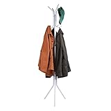 Mind Reader Alloy Collection, Coat Rack with 8 Hooks, Metal, 14.75' L x 16.5' W x 69' H, White